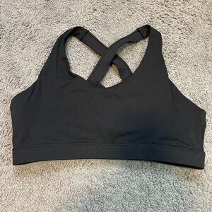 Running Girl Medium Black Sports Bra Gym Workout Athletic Athleisure Yoga Run
